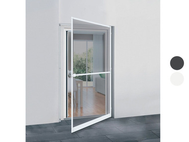 Hliníkové dveře s ochranou proti hmyzu a upínacím rámem, 120 x 240 cm