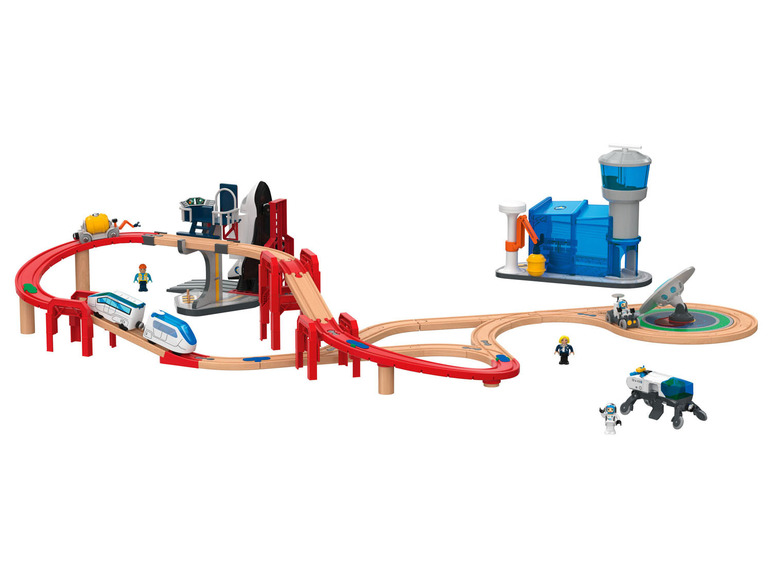 PLAYTIVE® Dřevěná železnice Vesmírná stanice