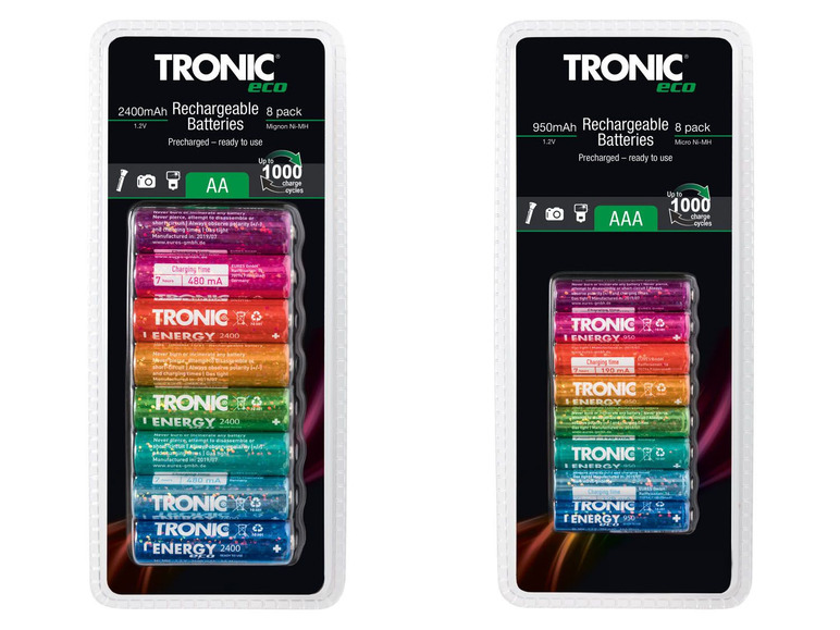 TRONIC® Nabíjecí baterie Ni-MH Ready 2 Use, 8 kusů
