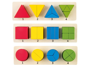 PLAYTIVE® Dřevěné geometrické puzzle Montessori