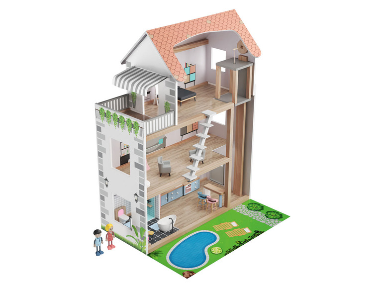 PLAYTIVE® Dřevěný domeček pro panenky XXL