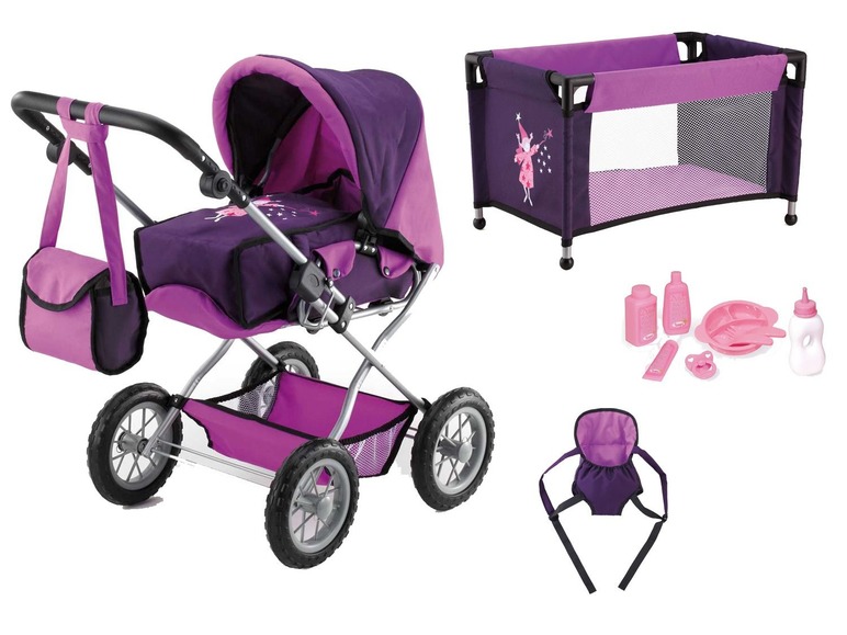 Bayer Design Kočárek pro panenky Grande Kombi s cestovní postýlkou