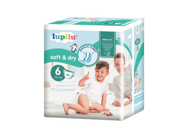 LUPILU® Dětské pleny Soft & Dry, velikost 6 XL, 30 kusů