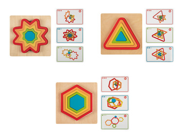 PLAYTIVE® Dřevěné duhové puzzle Montessori