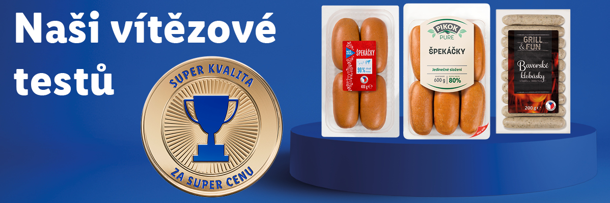 Klobásy Pikok Pure a další, vítězové testu.
