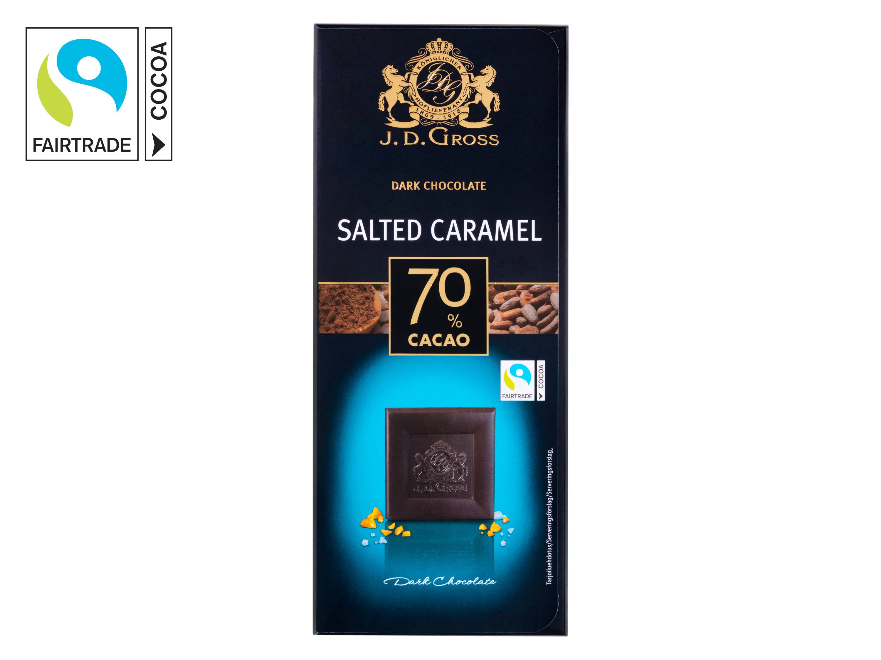 Hořká čokoláda 70 % slaný karamel