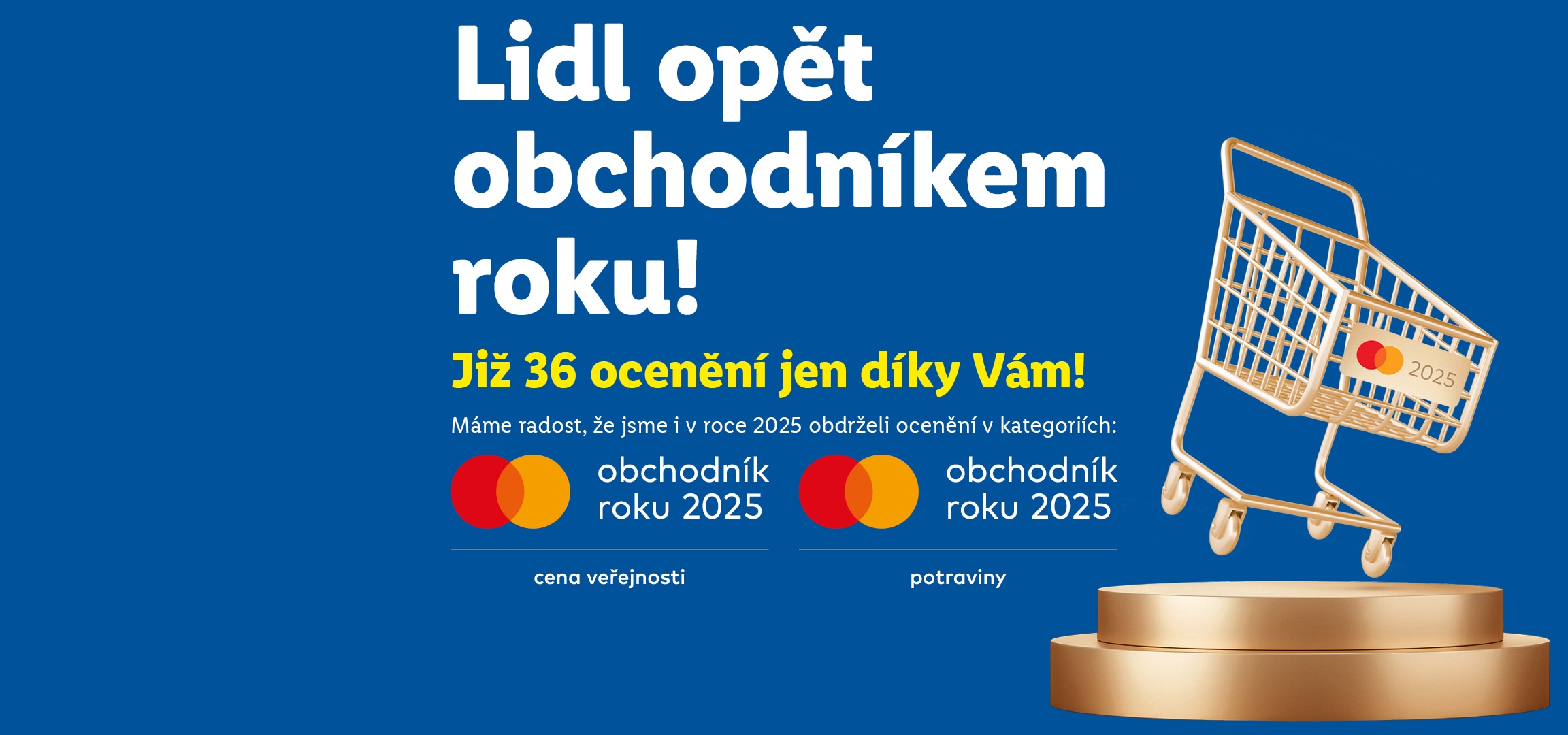 Lidl je opět obchodníkem roku 2025, získal 36 ocenění, včetně ceny veřejnosti a potravin.