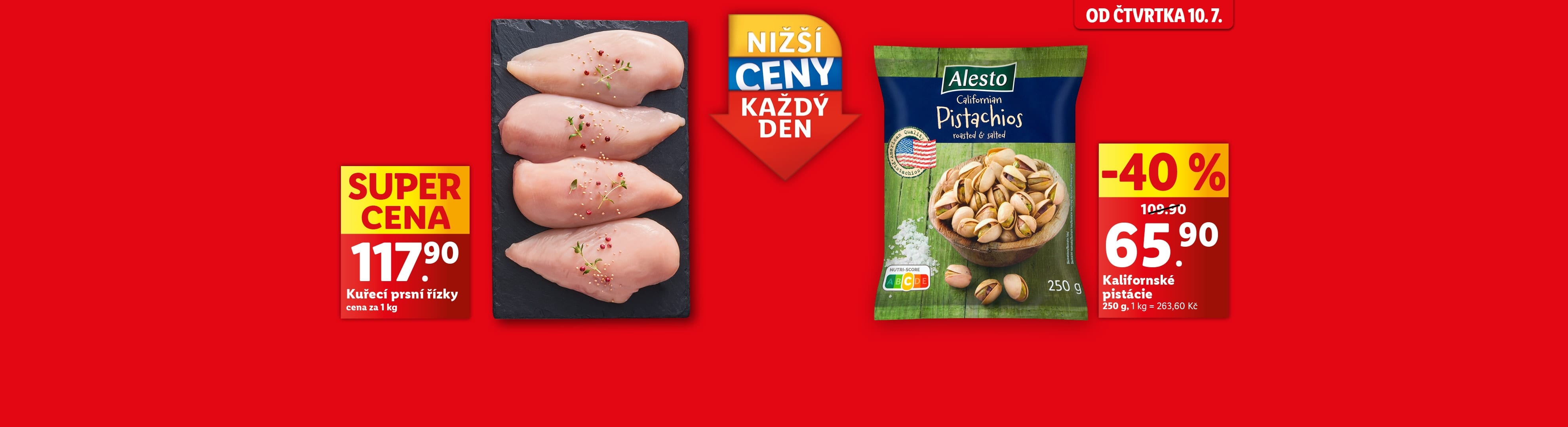 Kuřecí prsní řízky v akci za 117,90 Kč/kg od čtvrtka 10.7.