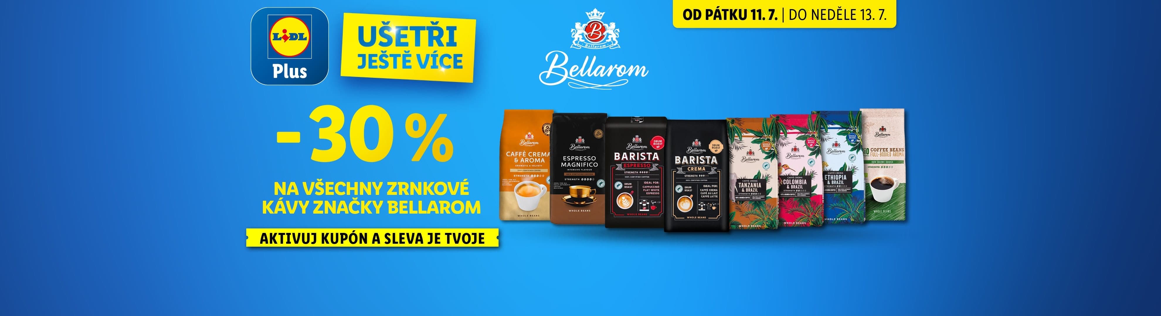 Sleva 30% na kávu Bellarom v Lidlu.