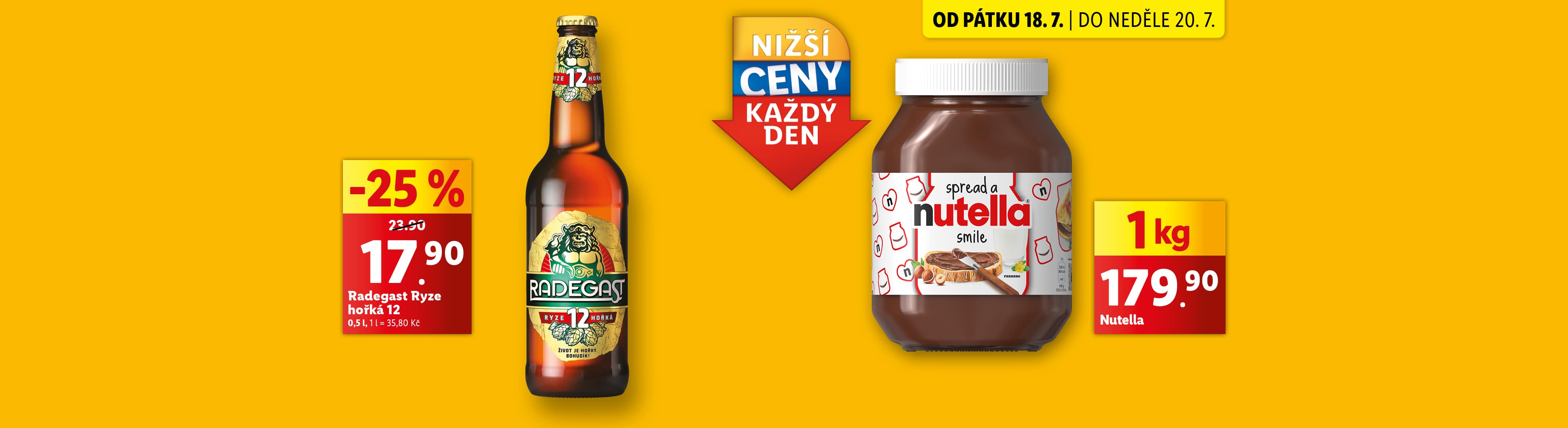 Nutella 1kg za 179,90 Kč v akci od pátku 18.7. do neděle 20.7.