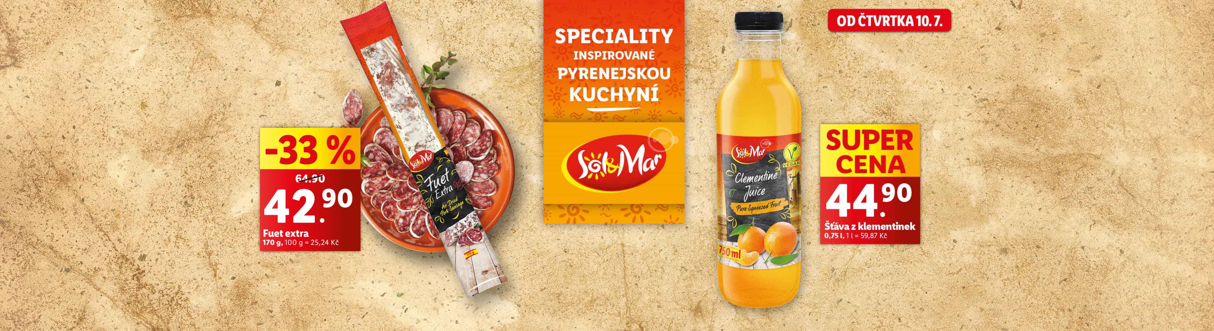 Sleva 33% na šunku Fuet Extra od SolMar, inspirovanou pyrenejskou kuchyní.