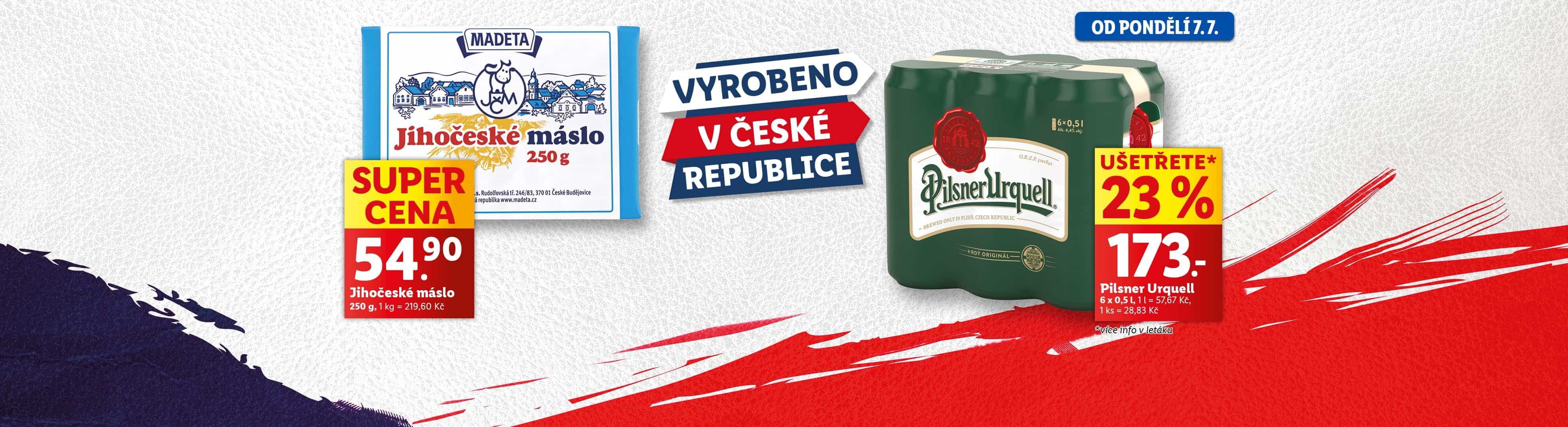 Akční nabídka másla Jihočeské máslo 250g od Madeta za 54,90 Kč.
