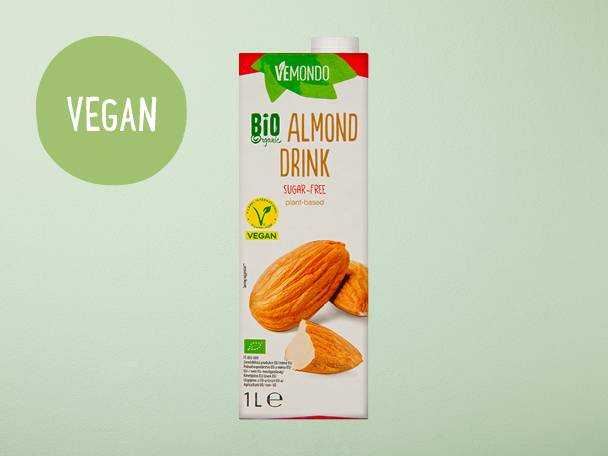 Vemondo Bio organický mandlový nápoj bez cukru, 1l, veganské.