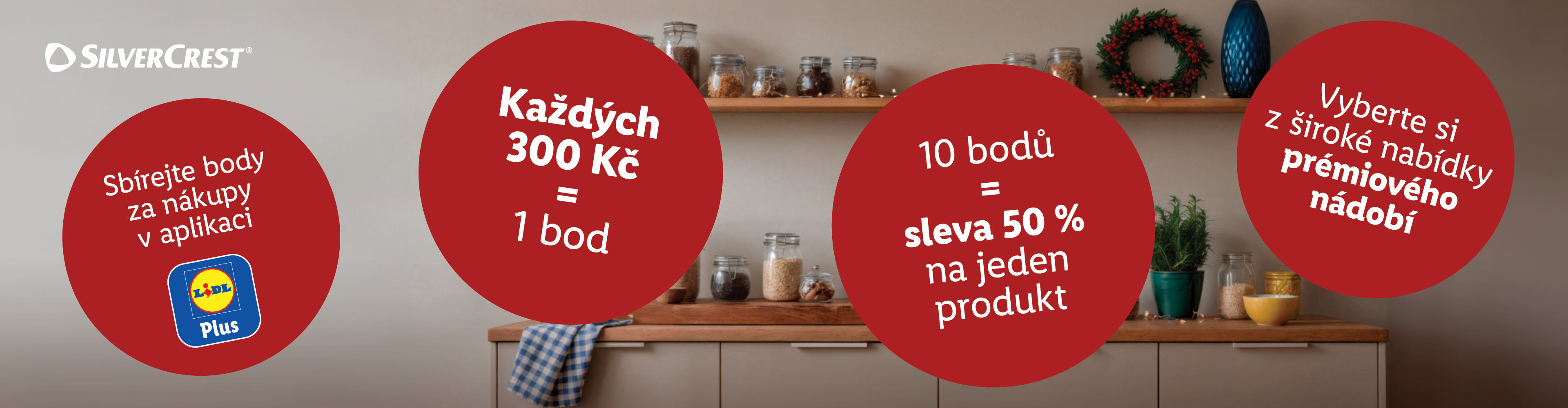 Lidl Plus: Sbírejte body za nákupy v aplikaci a získejte slevu 50 % na prémiové nádobí Silvercrest.