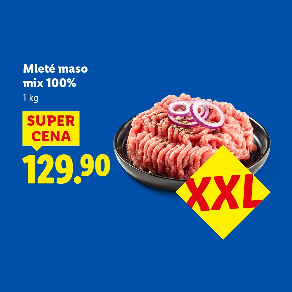 Mleté maso mix 100%, 1 kg, super cena 129.90, XXL balení.