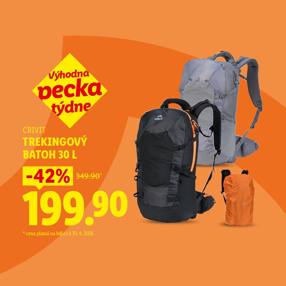 Akční nabídka na trekingový batoh 30 L, sleva 42 % na 199,90.
