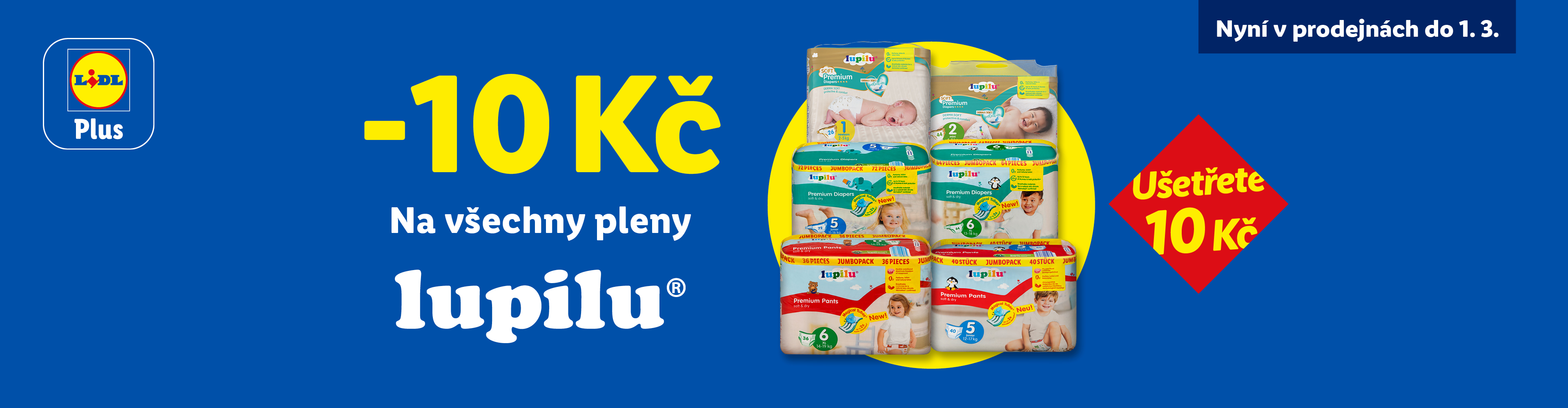 Sleva 10 Kč na všechny pleny, platí do 1. března.