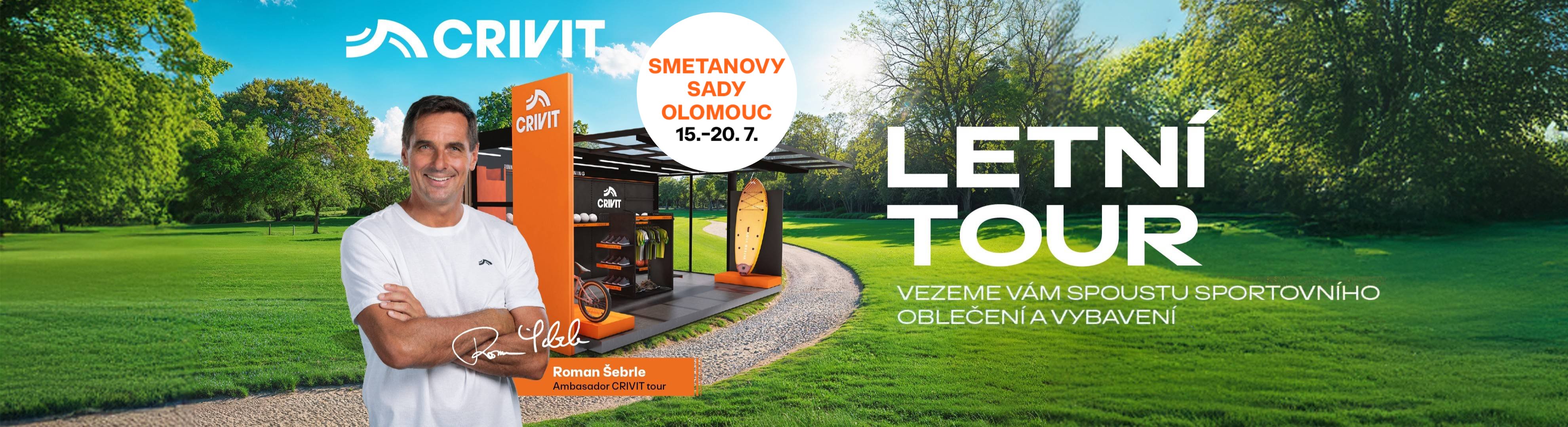 Letní turné Crivit s vybavením pro cyklistiku a vodní sporty.