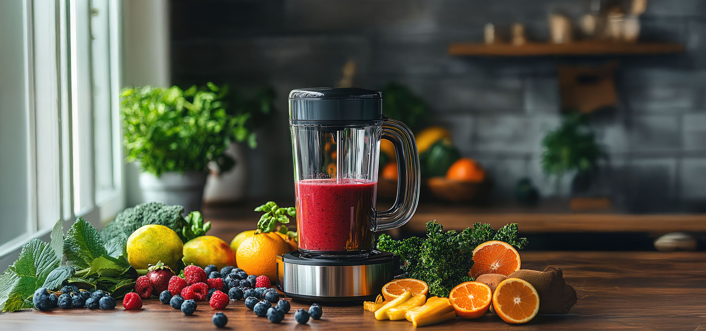 Blender s ovocem a zeleninou.