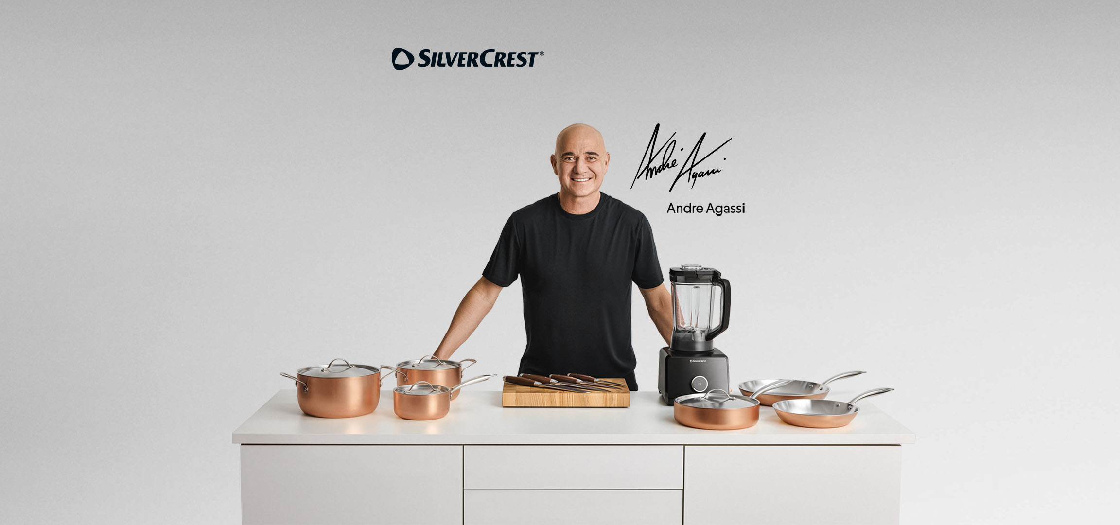 Andre Agassi se sadou měděných hrnců, mixérem a blokem na nože.