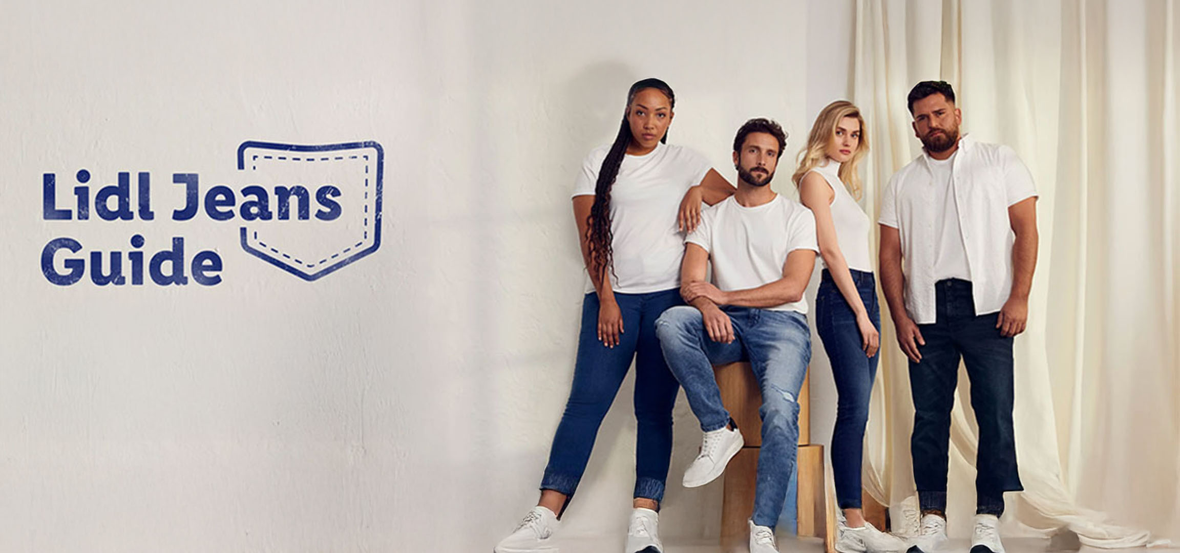 Průvodce džíny Lidl: Modelky a modely v džínách.