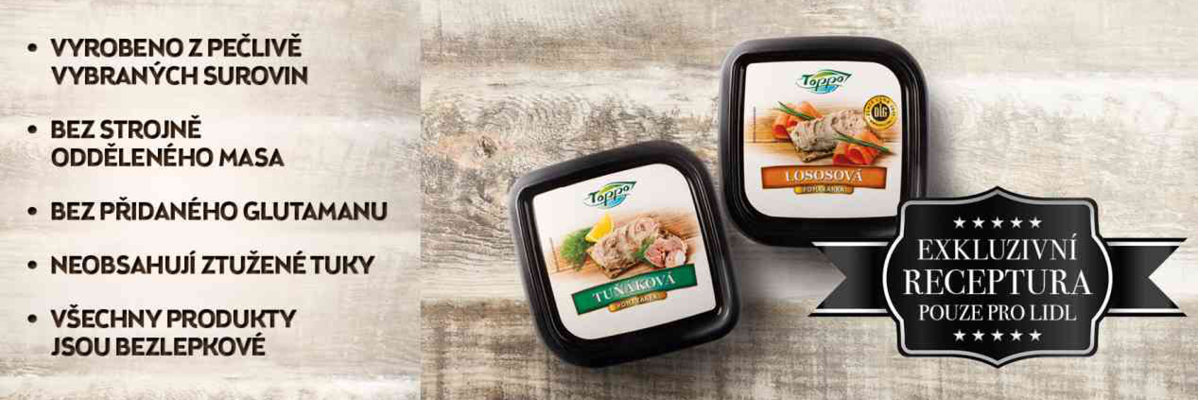 Toppo paštika z tuňáka a lososa: exkluzivní recept Lidl.