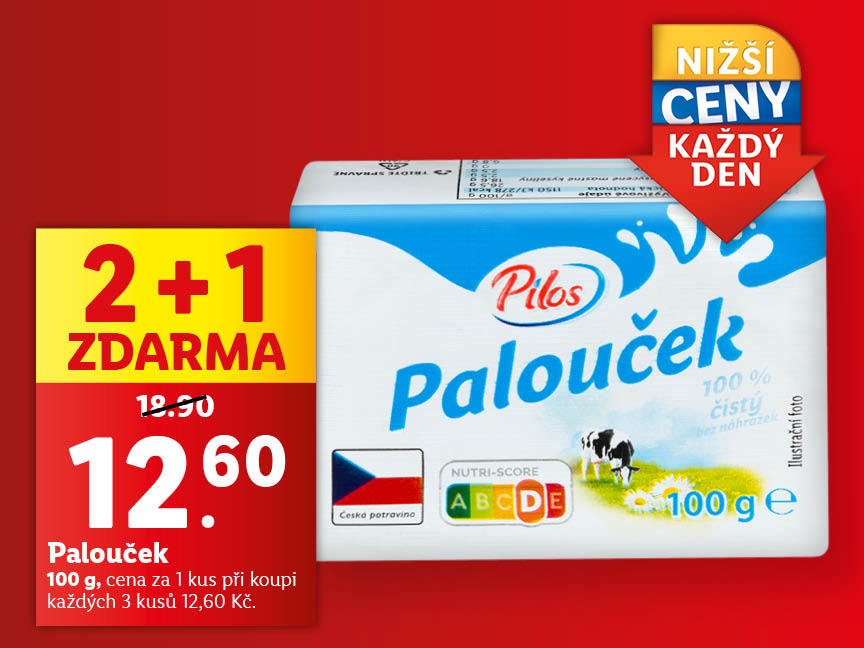Palouček 100 g 12,90 Kč (jedná se o cenu za 1 kus při koupi každých 3 kusů)