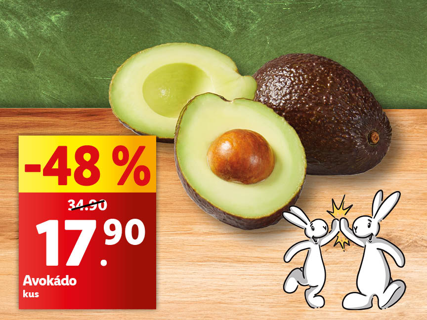 Avokáda ve slevě 48%, nyní za 17,90 Kč.