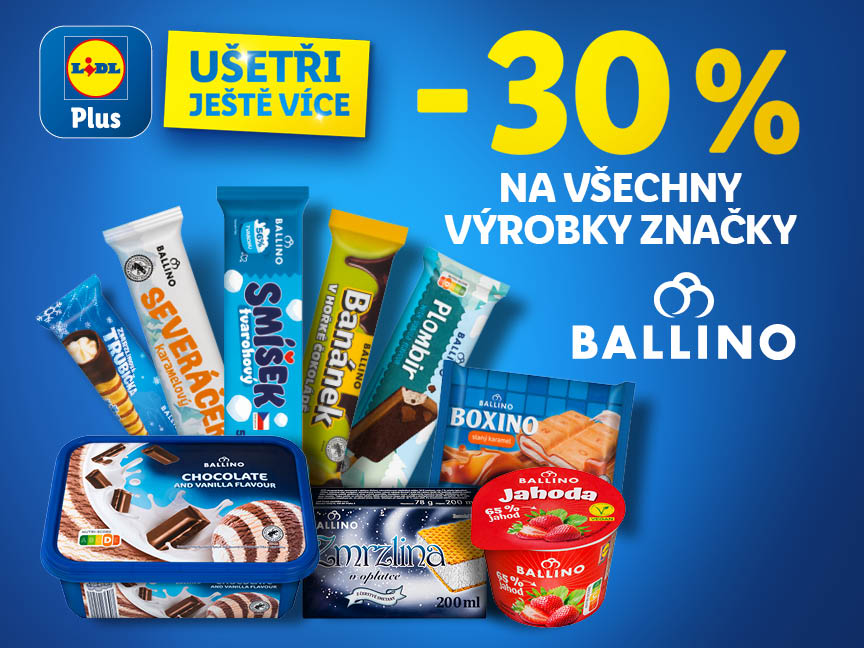 Třicetiprocentní sleva na všechny výrobky značky Ballino.