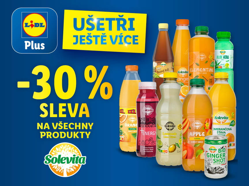 Sleva -30% na všechny produkty Solevita v Lidlu Plus.