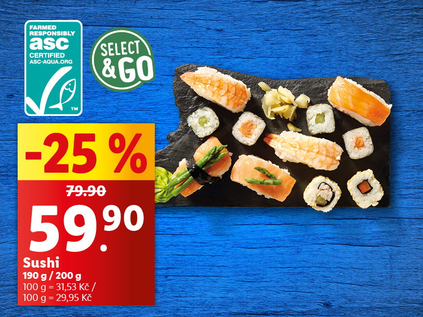 Sushi Select & Go s 25% slevou.