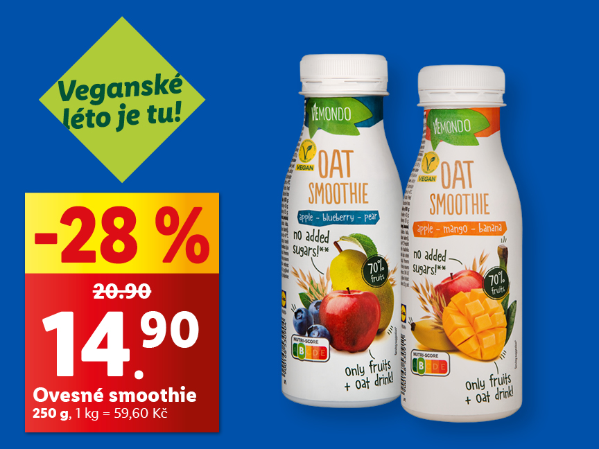 Slevová nabídka na veganské ovesné smoothie Vemondo.
