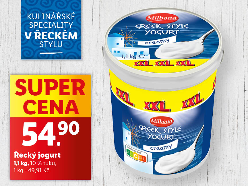 Řecký jogurt, 1 kg za super cenu 54,90 Kč