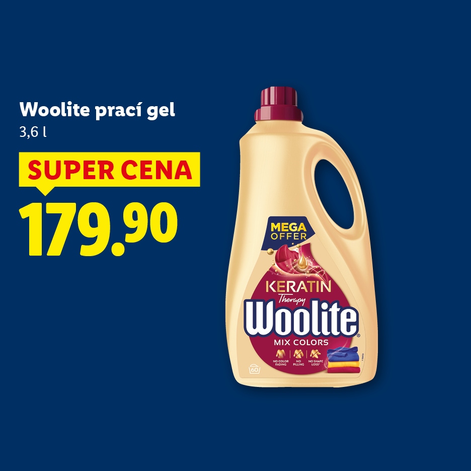 Woolite prací gel 3,6 l za super cenu 179.90.