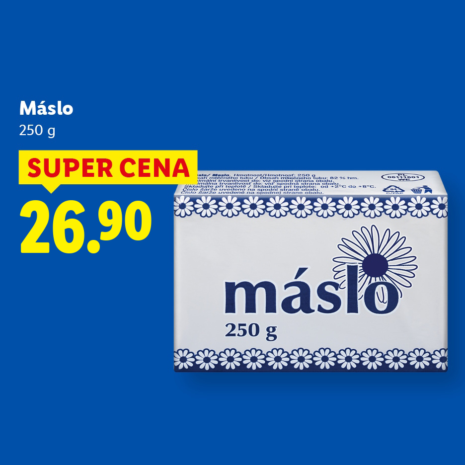 Máslo 250 g za super cenu 26.90.
