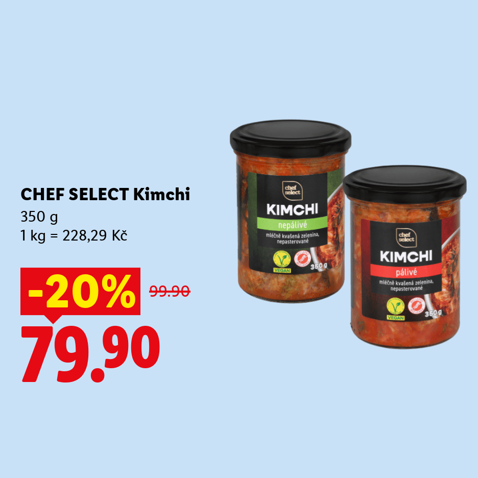 Nepálivé a pálivé kimchi ve sklenici se slevou
