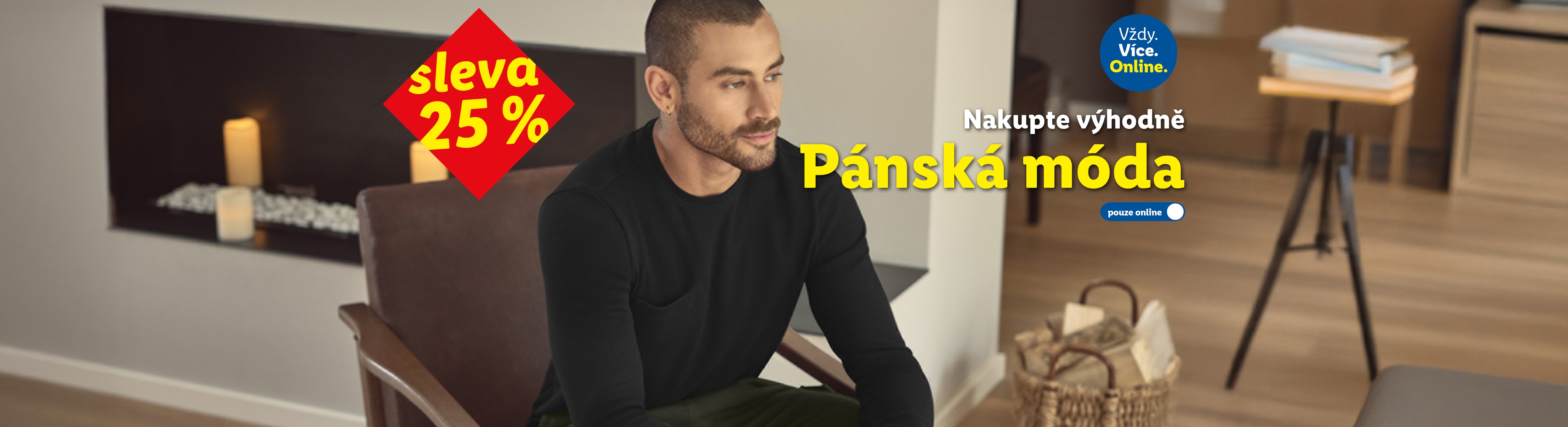 Pánská móda se slevou 25 %, pouze online
