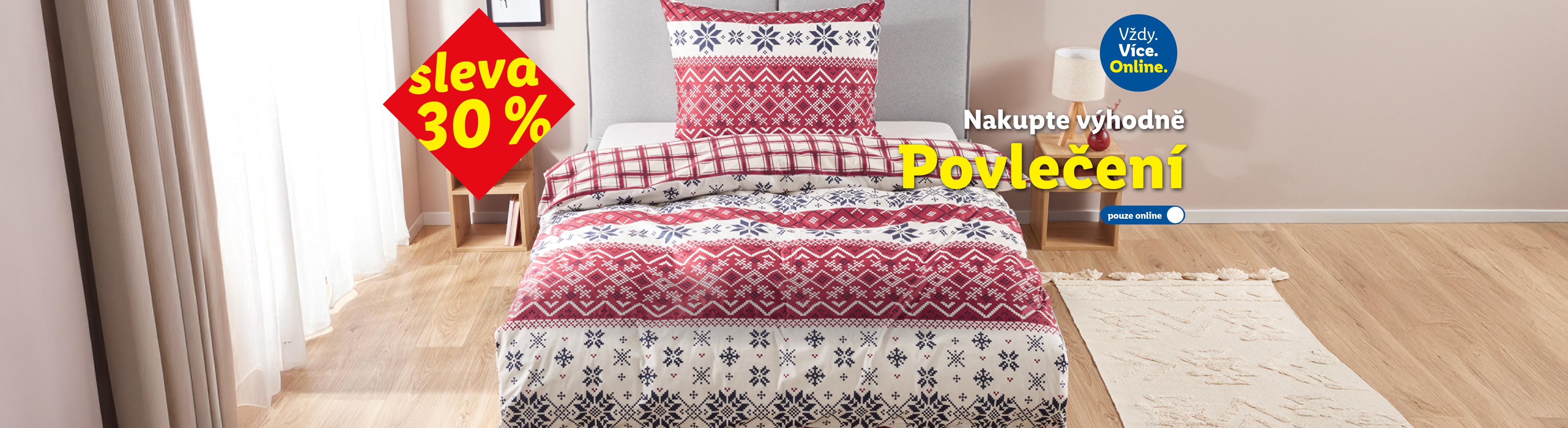 Nakupte výhodně povlečení se slevou 30%, pouze online