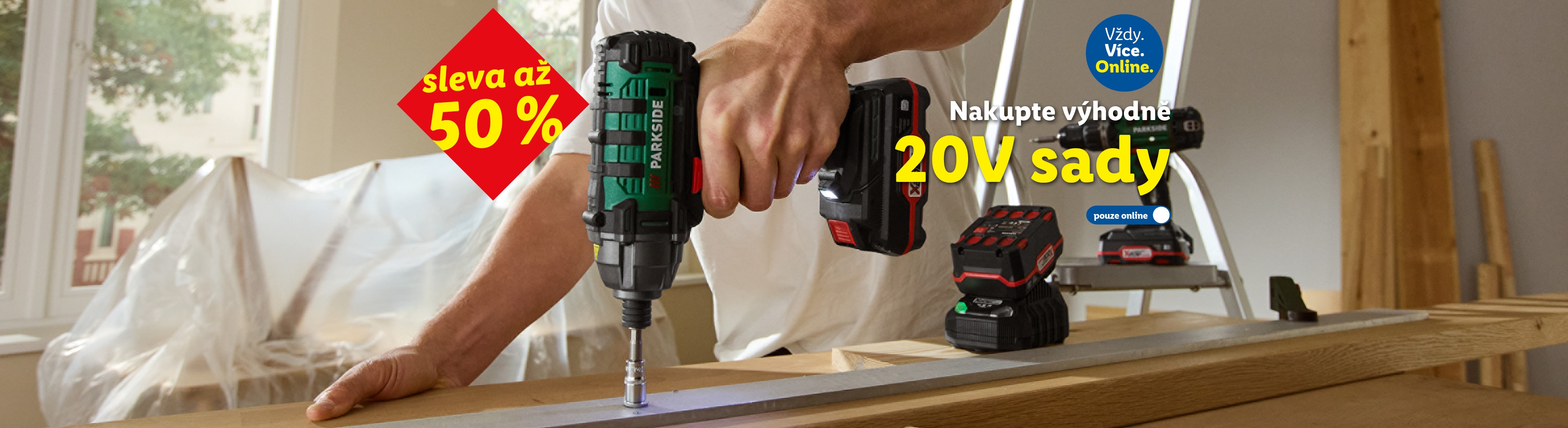 Nakupte výhodně 20V sady, sleva až 50 %, pouze online