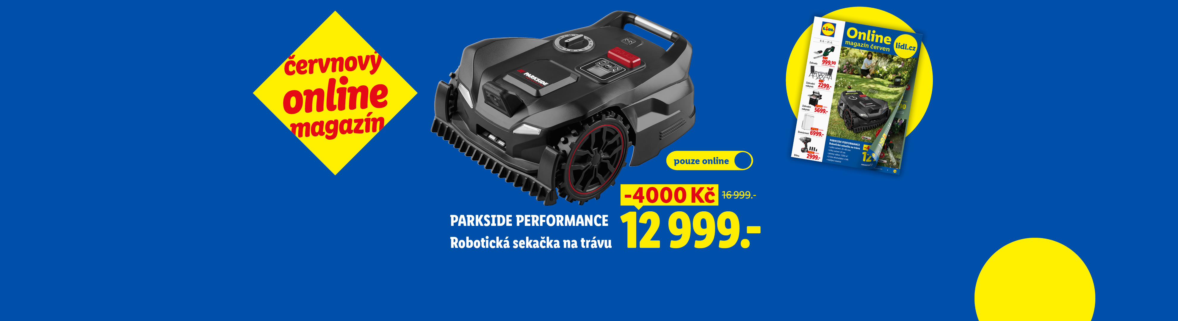 Online magazín s robotickou sekačkou na trávu a dalšími zahradními produkty.