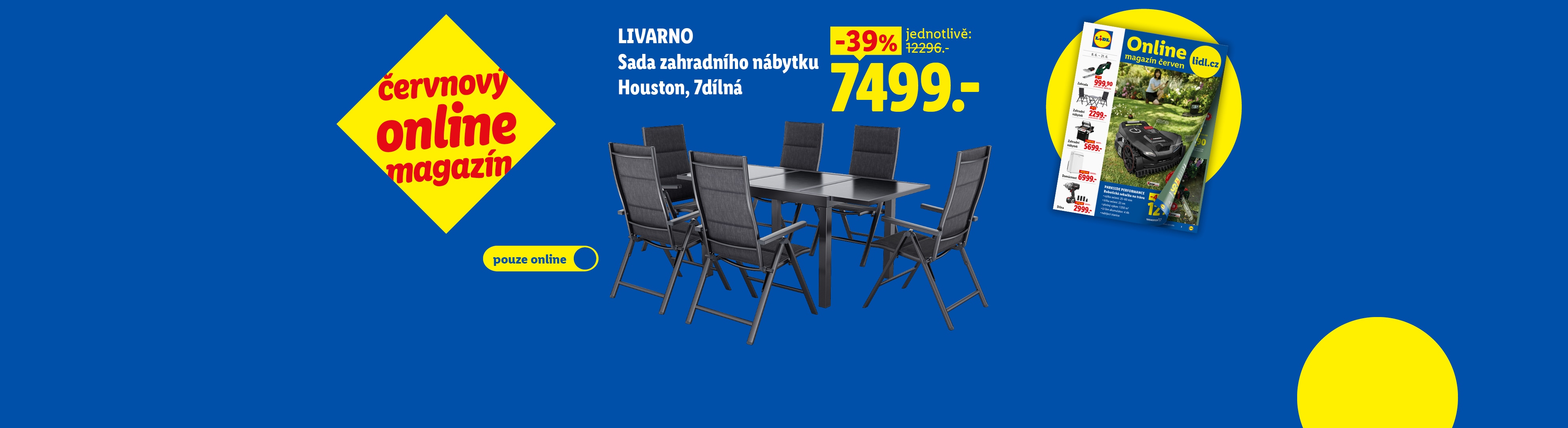 Sada zahradního nábytku Houston se slevou 39 % za 7499 Kč a online magazín.