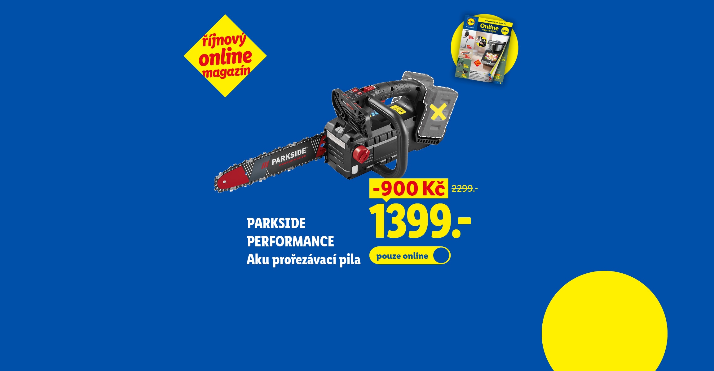 PARKSIDE PERFORMANCE Aku prořezávací pila se slevou 900, nyní za 1 399 Kč. Říjnový online magazín.