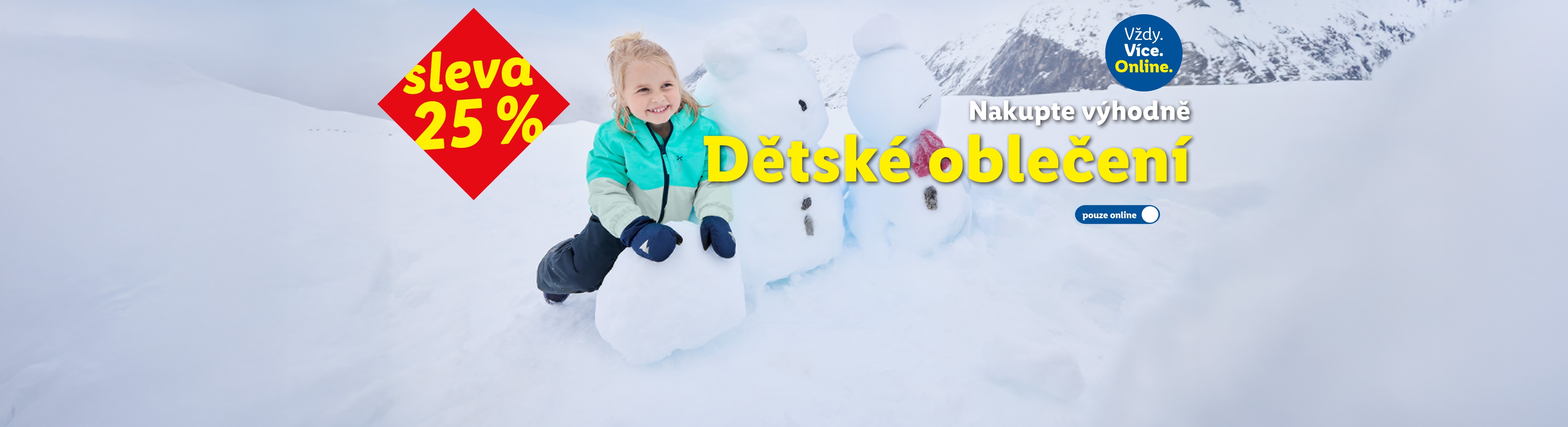 Sleva 25 % na dětské oblečení, pouze online s kódem Prodeti25