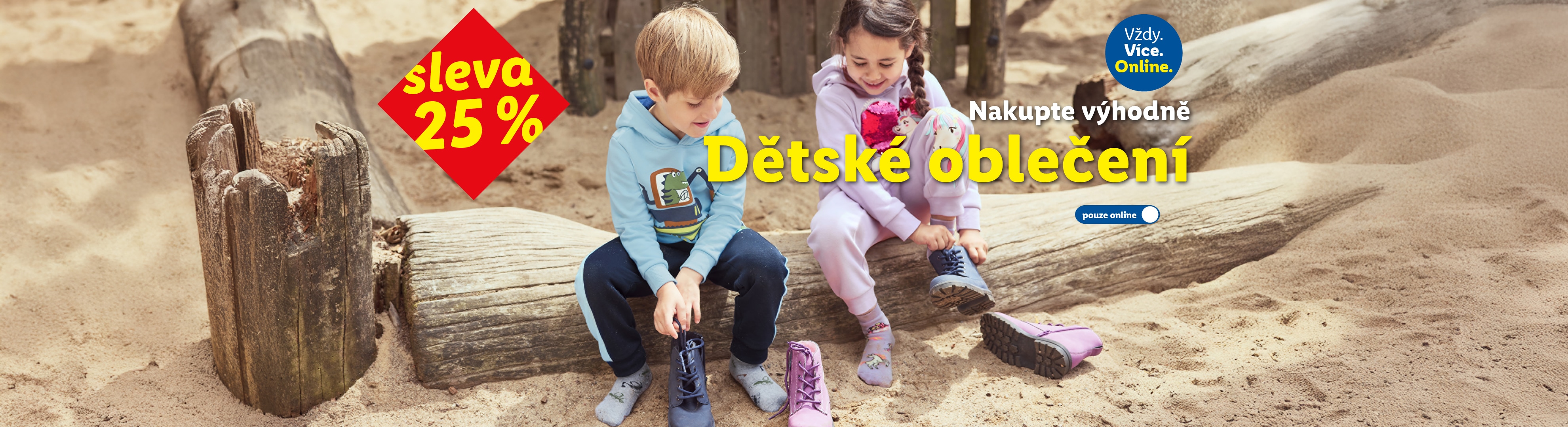 Sleva 25 % na dětské oblečení, pouze online s kódem Prodeti25