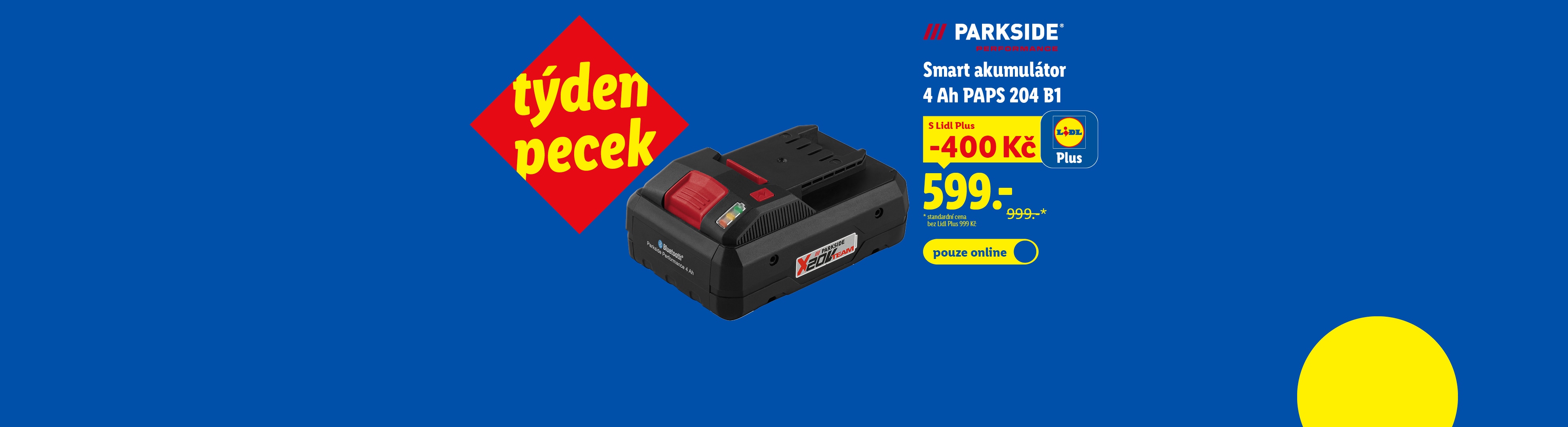 Chytrá baterie 4 Ah s cenou 599 Kč, původně 999 Kč, k dispozici online.