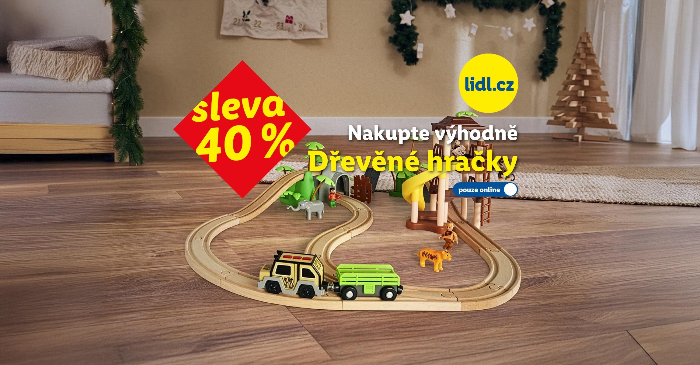 Pouze dnes sleva 40 % na dřevěné hračky.