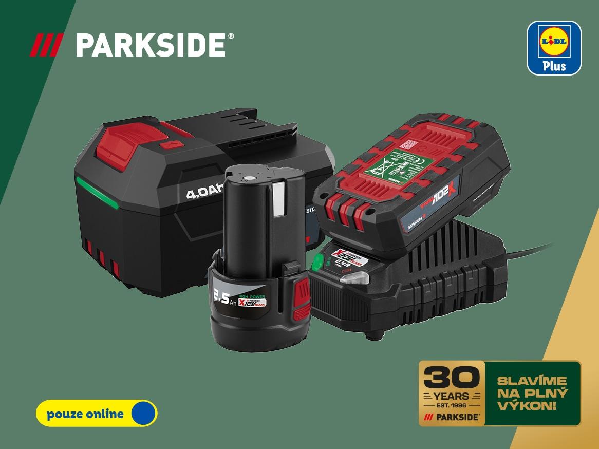 Akumulátory se slevou až 50 %, slavíme 30 let značky Parkside.